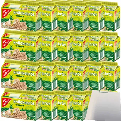 Produktbild von Gut & Günstig Vollkorn-Knäckebrot reich an Ballaststoffen 24er Pack (24x250g Packung) + usy Block
