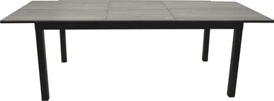 Produktbild von TPFGarden AUSZIEHTISCH Ashford - Esstisch mit Gestell aus Aluminium dunkelgrau pulverbeschichtet, Tischplatte Glas in Keramikoptik grau. Ausziehbar von 200cm auf 300cm. BxTxH: 110x200/300x75 cm