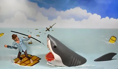 Produktbild von Jaws - 6" figure - Toony figure " Jaws & Quint 2 pack CASE 6