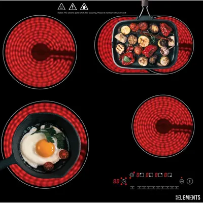Produktbild von Glaskeramik Kochfeld 4 Zonen Platten Kochplatte 59 cm kochfeld Autark rahmenlos