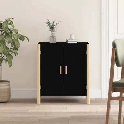 Image de vidaXL Sideboard Noir 62x38x70 cm Bois composite