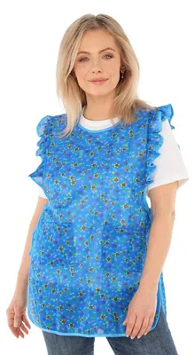 Produktbild von Chasuble Schürze mit Rüsche geblümt 2 Taschen seitlich bindbar, Größe:S, Modell:Dessin 5