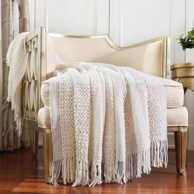 Productafbeelding van CREVENT wollen deken voor bank, sofa, stoel, bed, woondecoratie, zacht