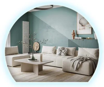 Produktbild von LED Spiegel unregelmäßig 70 x 63 cm – Badezimmerspiegel mit LED Licht, moderner Wandspiegel kaltweiß 6500K