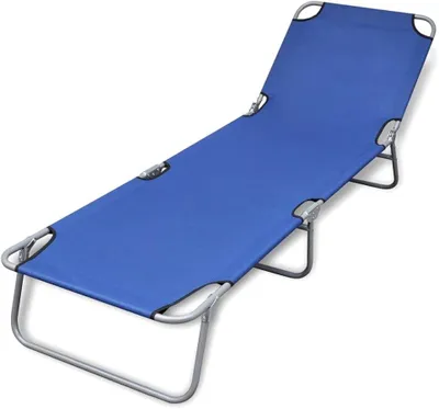 Produktbild von Klappbare Sonnenliege aus pulverbeschichtetem Stahl, blau, 4.85kg