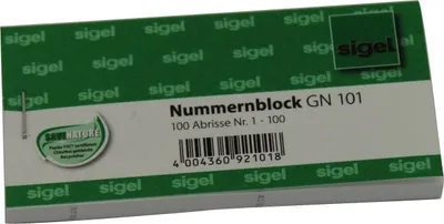 Image de SIGEL GN101 Bloc de numérotation - 1-100, 5 couleurs assorties, 105x50 mm, 100 feuilles