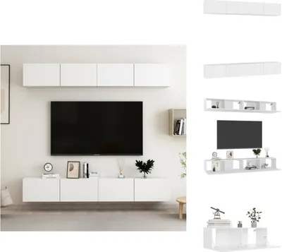 Immagine prodotto di vidaXL Mobili TV 4 pz. Bianco 100x30x30 cm in legno - Mobili TV