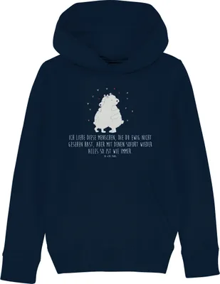 Produktbild von Mr. & Mrs. Panda Kinderpullover Eisbär Umarmen 7-8 Jahre (122/128) - French Navy - Geschenk, Sweater, Hoodie, Kapuzenpulli, Lustige Sprüche, Pulli, Sweatshirt, Pullover
