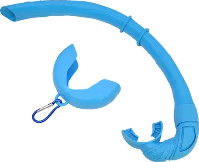 Produktbild von Trockenschnorchel aus weichem Vollsilikon, tragbar mit Aufbewahrungsbox, Schnorchelrohr für Erwachsene und Kinder, Schwimmtraining, Blau