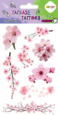Produktbild von Sakura Happy Color abwaschbare Blumentattoos