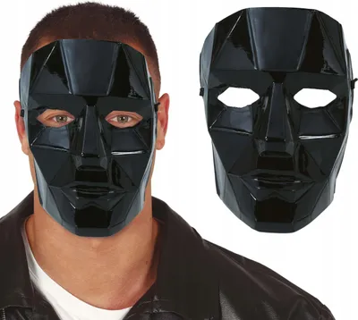 Produktbild von Spieler Maske Gefährliches Spiel Schwarzer Anführer Boss Anführer Veranstalter Ball