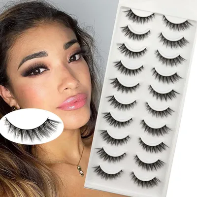 Image de Cils artificiels, volume naturel, 10 paires, fabrication artisanale, effet 3D (09)