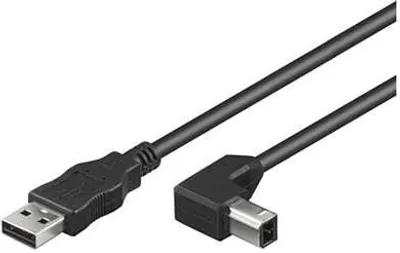 Zdjęcie produktu dla Microconnect USBAB05ANGLED, 0,5 m, USB A, USB B, USB 2.0, Męska/Męska, Czarny