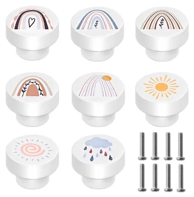 Image de Lot de 8 boutons en bois pour meubles pour enfants