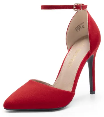 Produktbild von DREAM PAIRS Damen High Heel Pumps,Size 40.5,Rot/Wildleder – Größe 40.5 EU, Rot Wildleder