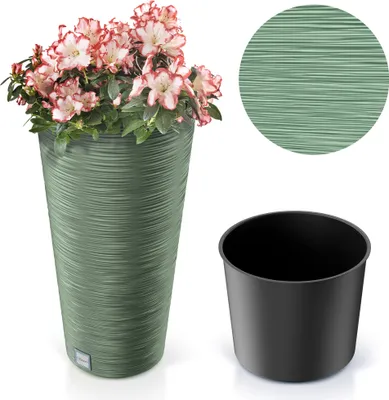 Immagine prodotto di Vaso da fiori da giardino 25 cm rotondo per terrazza a casa giardino verde