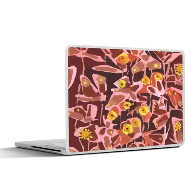 Produktbild von MuchoWow® Laptop Aufkleber Sticker Cover Braun - Retro - Schmetterlinge - Tiere - Hippie 30x22 cm - Laptop-Sticker