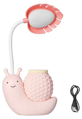 Obrázok produktu pre LED stolná lampa s držiakom na perá, viacero funkcií, nabíjanie cez USB, roztomilé osvetlenie pre študentov a deti, ružová