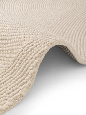 Produktbild von Hanse Home Wollteppich Calmio,Handgemacht, Skandi, Bogen-Design, Natur Weiß
