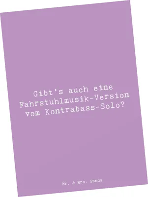 Produktbild von Mr. & Mrs. Panda Postkarte Spruch Kontrabass Solo - Lavendeltraum - Geschenk, Musiker, Instrument, Lernen, Grußkarte, Humor, Sinfonieorchester, Postkarten, Musik