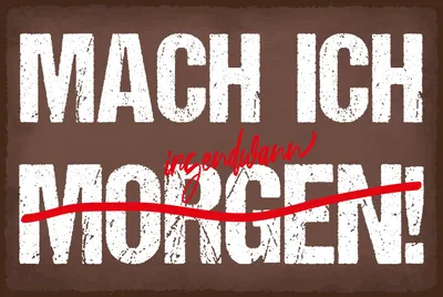 Produktbild von vianmo Blechschild 20x30 cm Mach ich irgendwann morgen