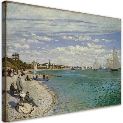 Produktbild von Leinwandbild  Regatta in Sainte Adresse - Claude Monet 100x70 Feeby Bunt bild für die wand bereit zum aufhängen