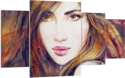 Produktbild von Bild auf Leinwand - Leinwandbild - Frau Gesicht Lippen - 160x90cm - Wand Bild - Wanddeko - Leinwanddruck - Bilder - Kunstdruck - Wanddekoration - Leinwand bilder - Wandkunst - DL160x90-3986