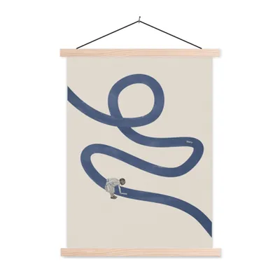 Produktbild von MuchoWow® Textilposter Mädchen - Recyceln - Vintage 60x80 cm mit holzfarbenen Rahmen - Wandbild