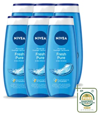 Produktbild von 6 x Nivea Douchegel Fresh Pure - 250 ml - Vorratspackung - 6 Stücke
