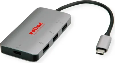 Obrázek produktu pro ROLINE 14.02.5038, USB 3.2 Gen 2 (3.1 Gen 2) Type-C, USB 3.2 Gen 1 (3.1 Gen 1) Type-A, USB 3.2 Gen 1 (3.1 Gen 1) Type-C, 5000 Mbit/s, Stříbrná, Hliník