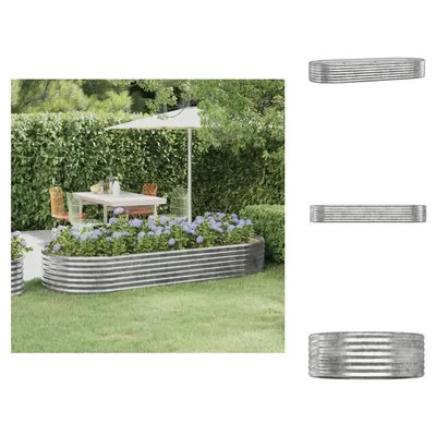 Produktbild von vidaXL Hochbeet Pulverbeschichteter Stahl 249x100x36 cm Silbern - Blumentöpfe & Pflanzgefäße