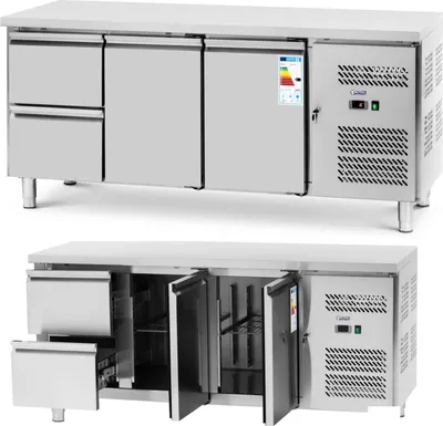 Produktbild von Gekühlter Tisch mit Arbeitsplatte 2 Fächer 2 Schubladen -2-10 C 417 l 275 W