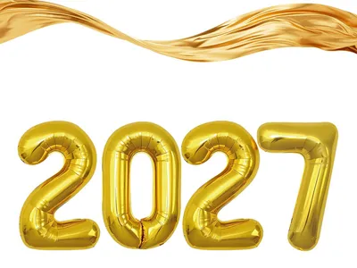 Goldene 2027 Folienballons, 40,6 cm, für Silvester & Feste