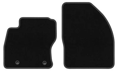 Produktbild von Velours-Fußmatten Vorne für Ford Focus MK2 2006-2010 (Cabrio) – 2-tlg, Schwarz, passgenau – Wielganizator BASIC