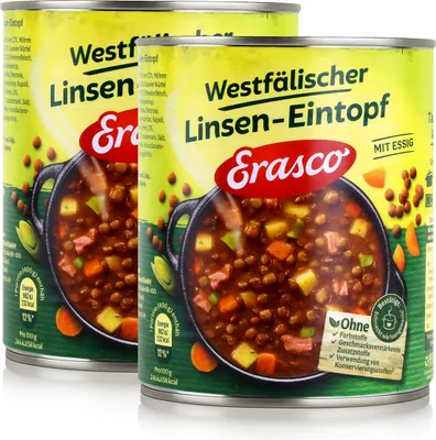 Produktbild von Erasco westfälischer Linsen-Eintopf 800g Fertigessen (2er Pack)
