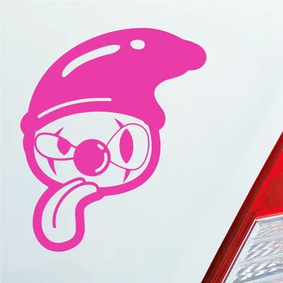 Produktbild von Auto Aufkleber Comic Clown Tuning Crazy 12x10 cm Pink Sticker Heckscheibenaufkleber
