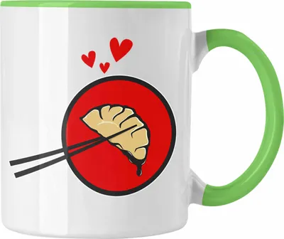 Produktbild von Trendation - Dumpling Tasse Geschenk Gyozas Asiatisch Sushi Liebhaber Geschenkidee Liebe (Grün)