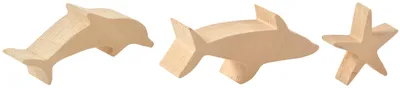 Obrázok produktu pre EDUPLAY 210203 Drevené morské živočíchy z lipového dreva, cca 10 x 3,5 x 2,3 cm, prírodné, 3 kusy (1 sada)