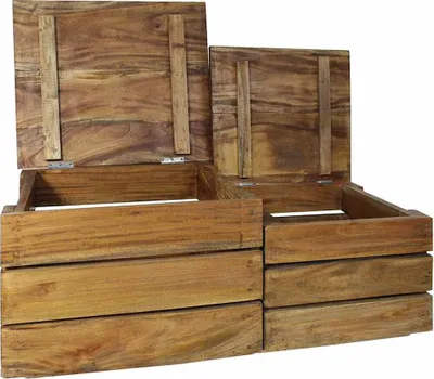 Obrázek produktu pro vidaXL Sada úložných boxů 2 ks. Masivní mahagonové dřevo