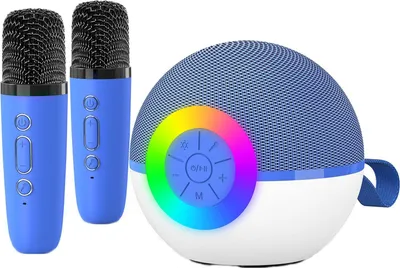 Produktbild von Karaoke Maschine Kinder Spielzeug Geschenke fuer 3-12 Jahre Maedchen Tragbares Bluetooth Karaoke Maschine mit Mikrofon fuer Kinder Erwachsene, Blau