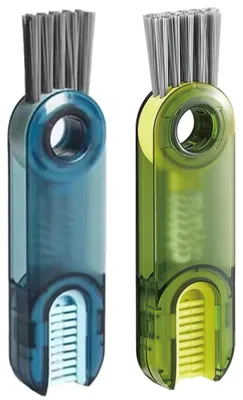 3-in-1 Reinigungsbürste, 2 Stück, für Flaschen & Deckel, grün