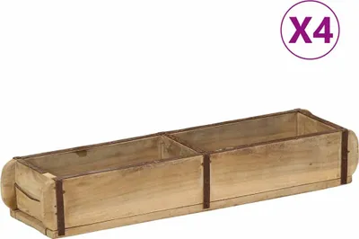 Produktbild von Tablett 4 pcs Braun 57 x 15 x 9 cm Massives upgecyceltes Holz