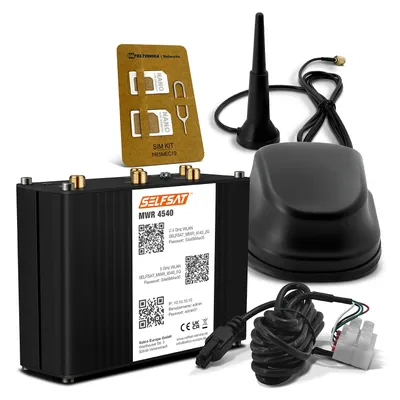 Produktbild von SELFSAT MWR 4540 4G Cat 6 WLAN Router bis 300 Mbps inkl. SELFSAT 5G Antenne schwarz