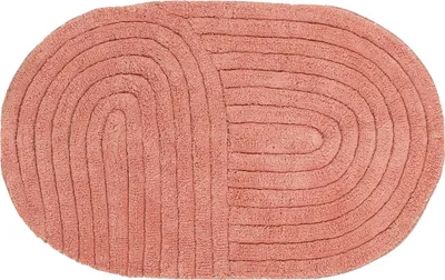 Immagine prodotto di TENDANCE | Tappeto da bagno - 50 x 85 cm - Boho - Rosa - Cotone - Morbido - Assorbente
