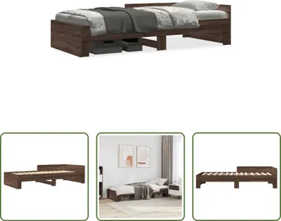 Produktbild von The Living Store Bettgestell Braun Eichen-Optik 75x190 cm Holzwerkstoff