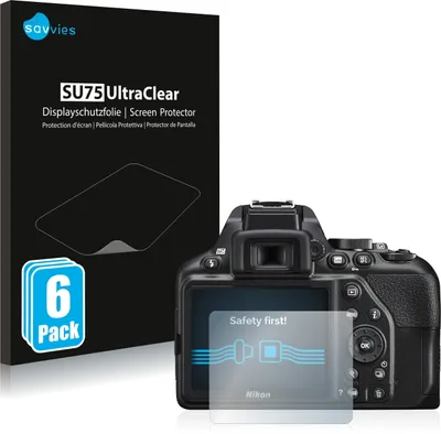 Produktbild von 6x Für Nikon D3500 / D3300 Schutzfolie Savvies Displayschutz Display Schutz Folie Klar Transparent