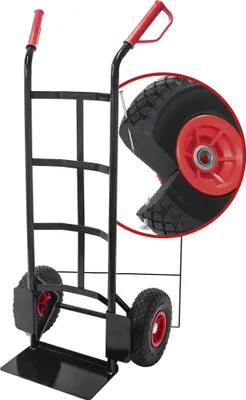 Produktbild von Pro-Bau-Tec Stahl Sackkarre mit pannensicheren PolyurethanReifen 150kg Tragkraft