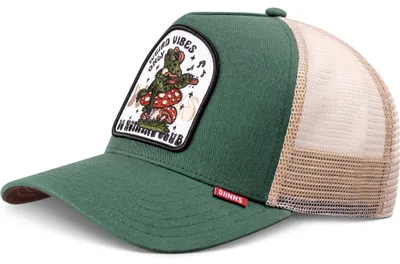 Imagen del producto de Gorra de camionero DJINNS, modelo HFT, diseño "Weird Vibes", color verde