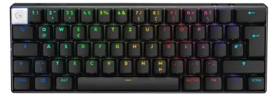 Obrázek produktu pro Logitech G PRO X 60, Kabelový a bezdrátový, RF bezdrátové + Bluetooth, Mechanický spínač, QWERTZ, RGB LED, Černá