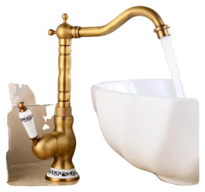 Produktbild von Waschtischarmatur, Einhebel, Aufsatzmontage, Antik Hoch